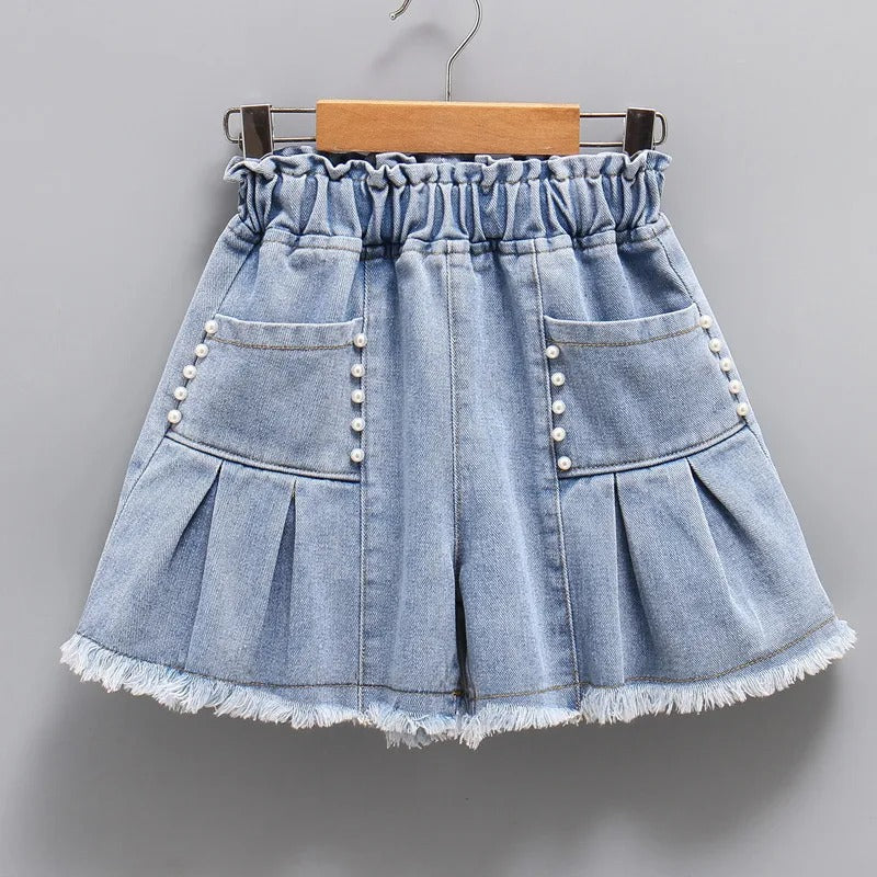 Fashion Clothing Casual Vintage Summer Baby Cute Hot sweet Fairy core Children's Clothing Streetwear Denim Kids Shorts for girls