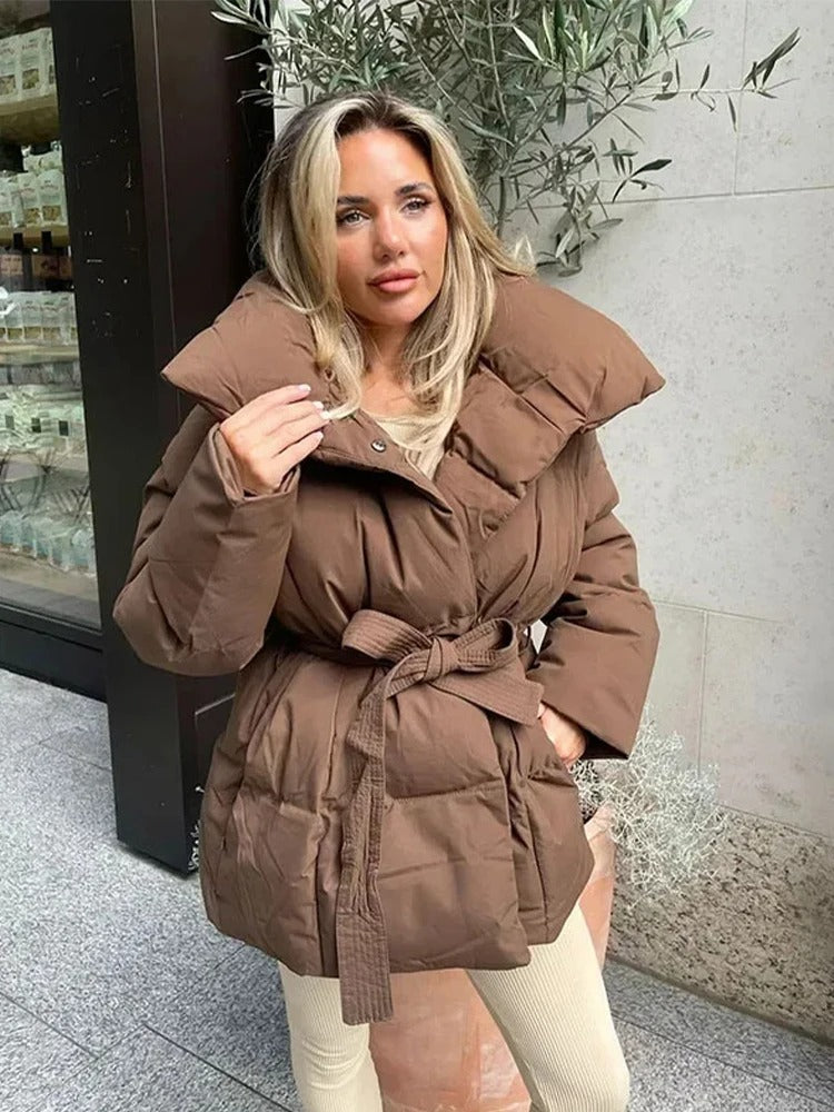 Warm Loose Pocket Short Jacket Winter Lady Commute Street Outwear