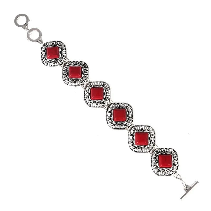 Trendy Boho Red Stone Adjustable Bracelets Bangle