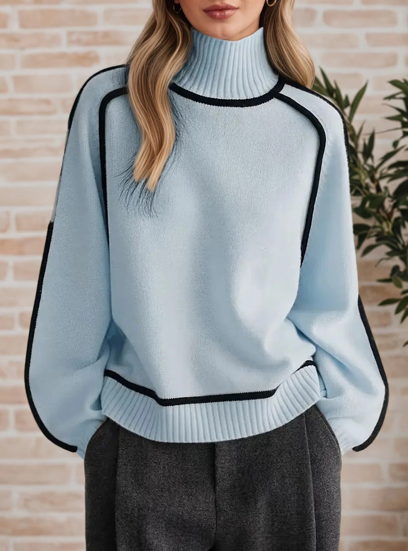 Emperament Sweater High Neck Office Pullover