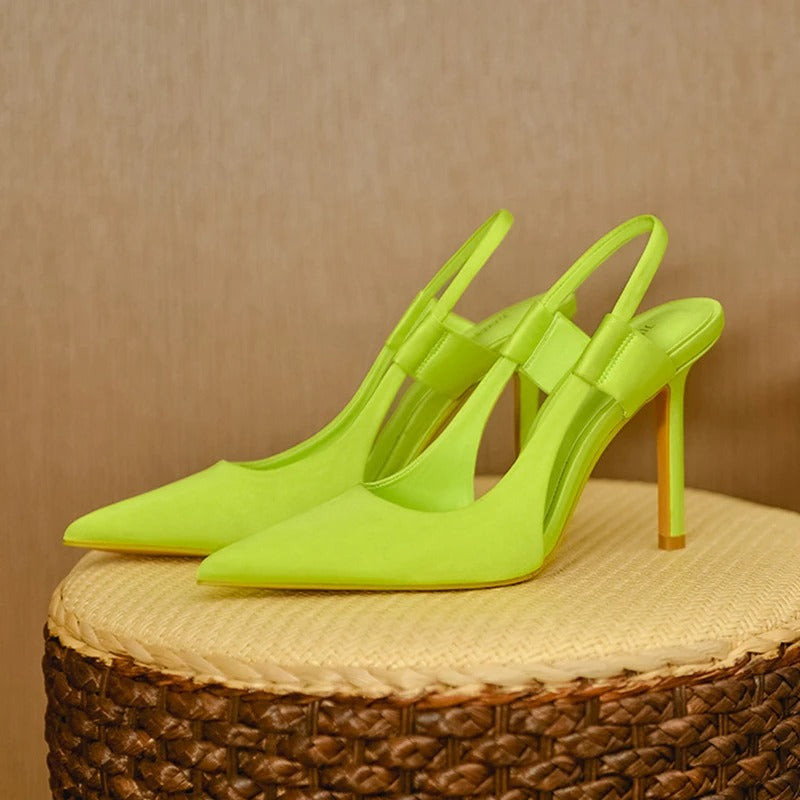 Pointed Toe Slip On Thin High Heel