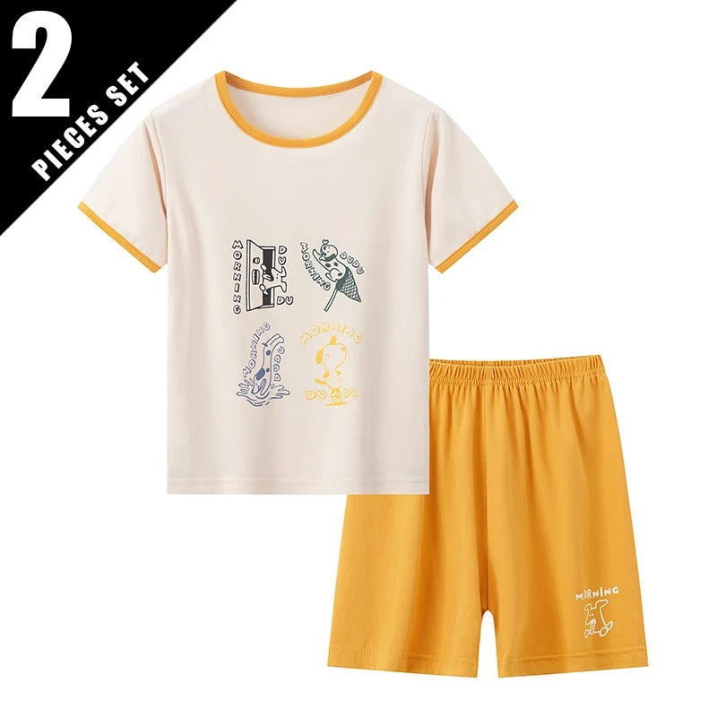 2-Pcs Children's Candy-colored Short-sleeved Suit boy