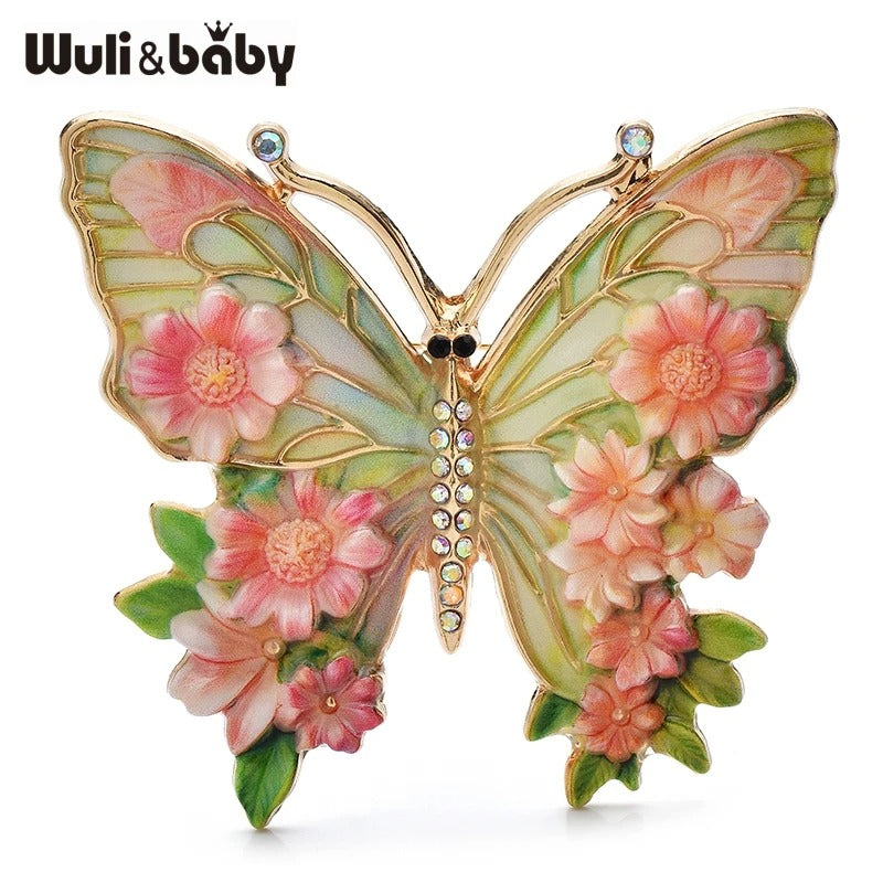Vintage Big Flower Butterfly Brooches