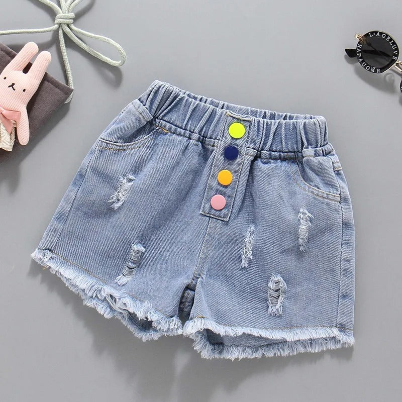 Fashion Clothing Casual Vintage Summer Baby Cute Hot sweet Fairy core Children's Clothing Streetwear Denim Kids Shorts for girls