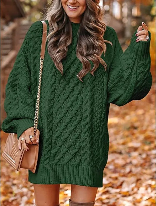 Cozy Women's Long Sleeve Cable Knit Sweater