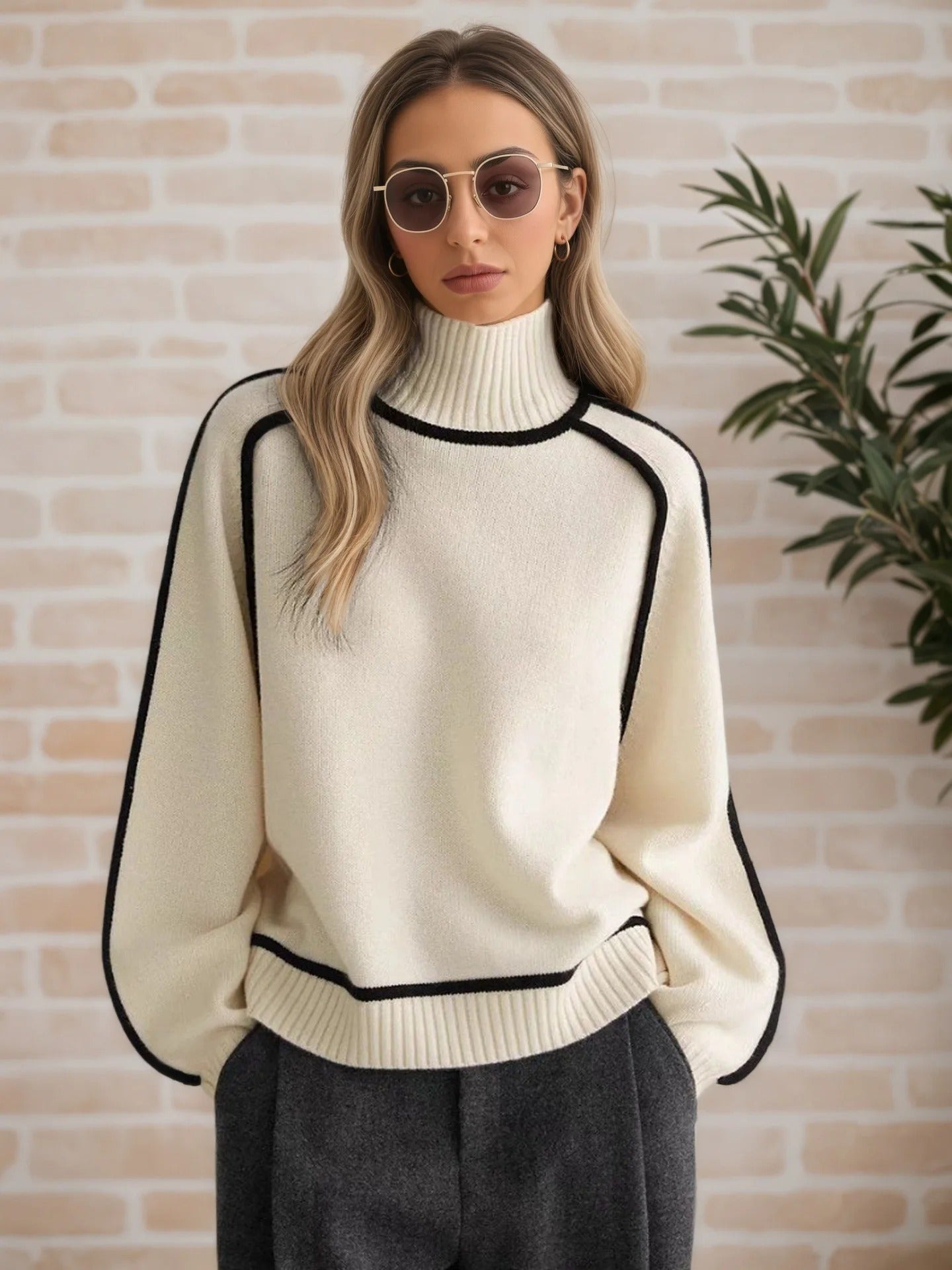 Emperament Sweater High Neck Office Pullover