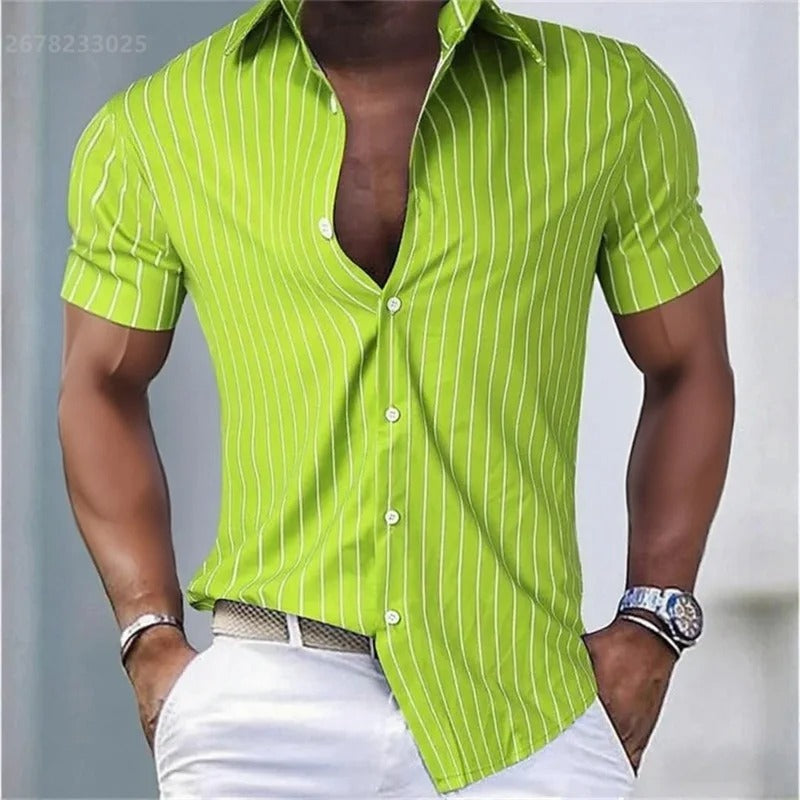 Lapel Button Fashion Hawaiian Shirt