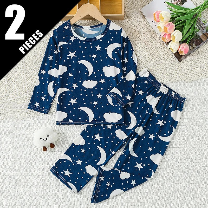 2-piece Autumn and Winter Children's Cute Printed Long-Sleeved Pants