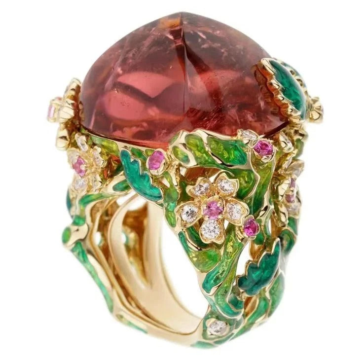 butterfly pattern women's ring.
