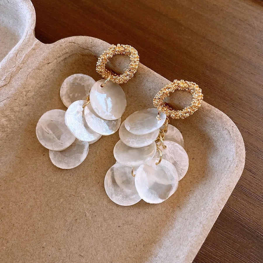 Unique Pearl flower tassels Pendant Earrings