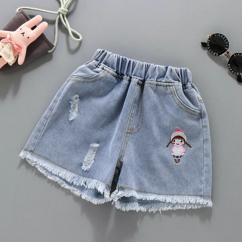 Fashion Clothing Casual Vintage Summer Baby Cute Hot sweet Fairy core Children's Clothing Streetwear Denim Kids Shorts for girls