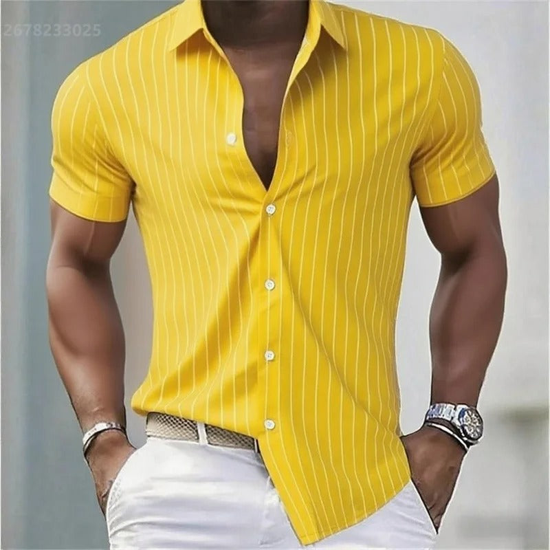 Lapel Button Fashion Hawaiian Shirt