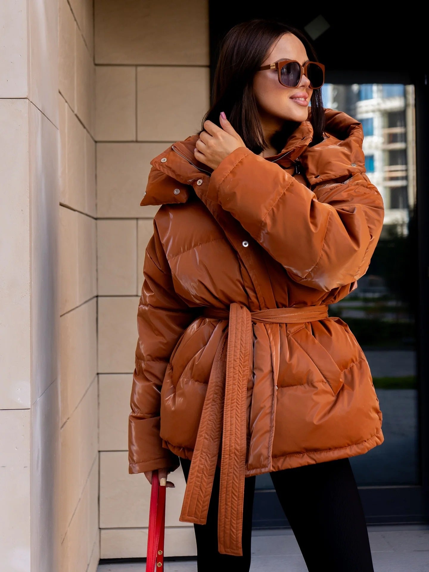 Winter Hooded Cotton Padded Jacket Loose Long Sleeve