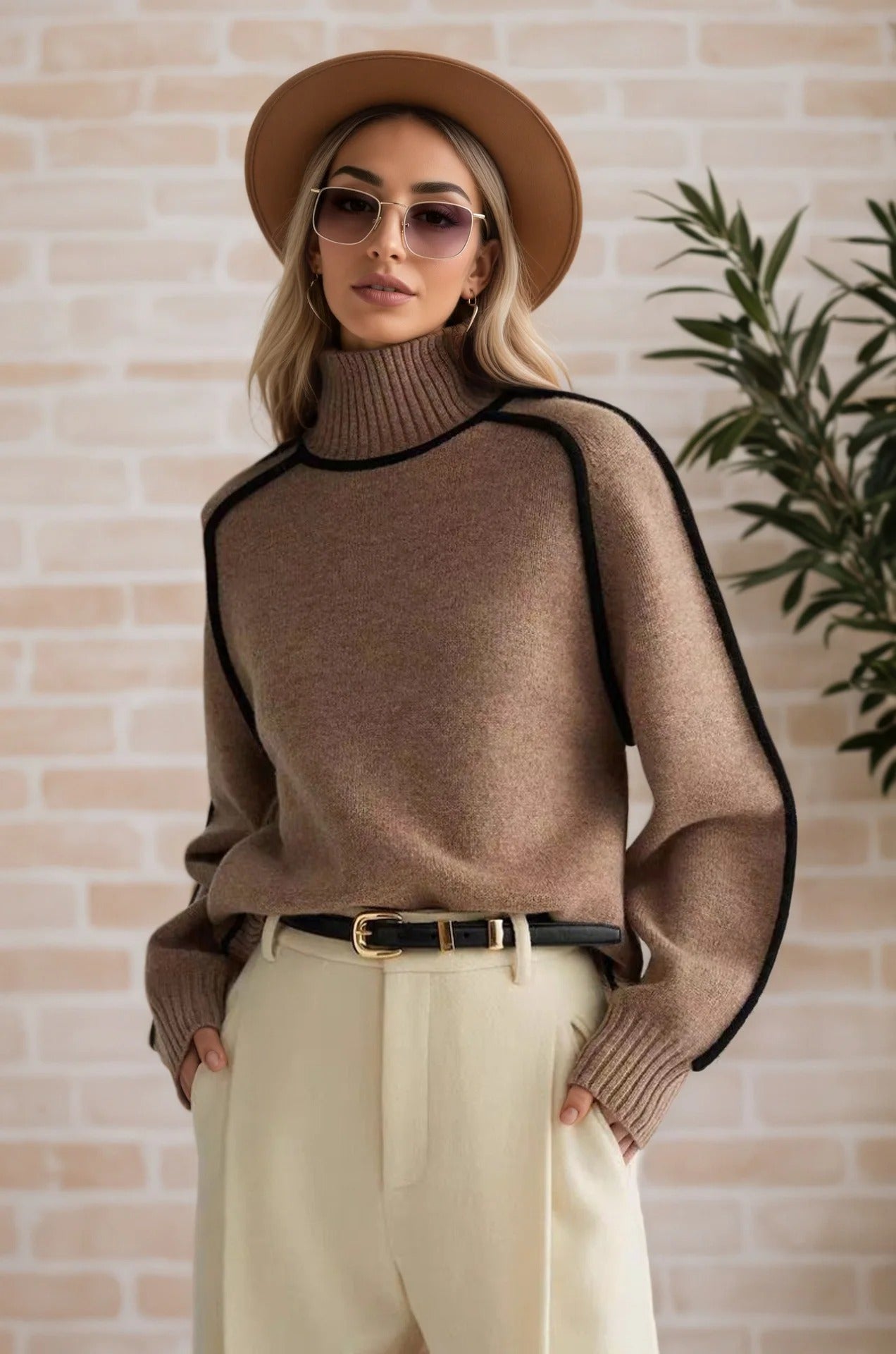 Emperament Sweater High Neck Office Pullover