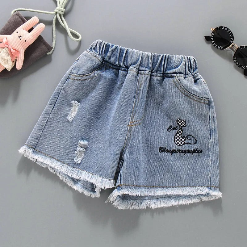 Fashion Clothing Casual Vintage Summer Baby Cute Hot sweet Fairy core Children's Clothing Streetwear Denim Kids Shorts for girls