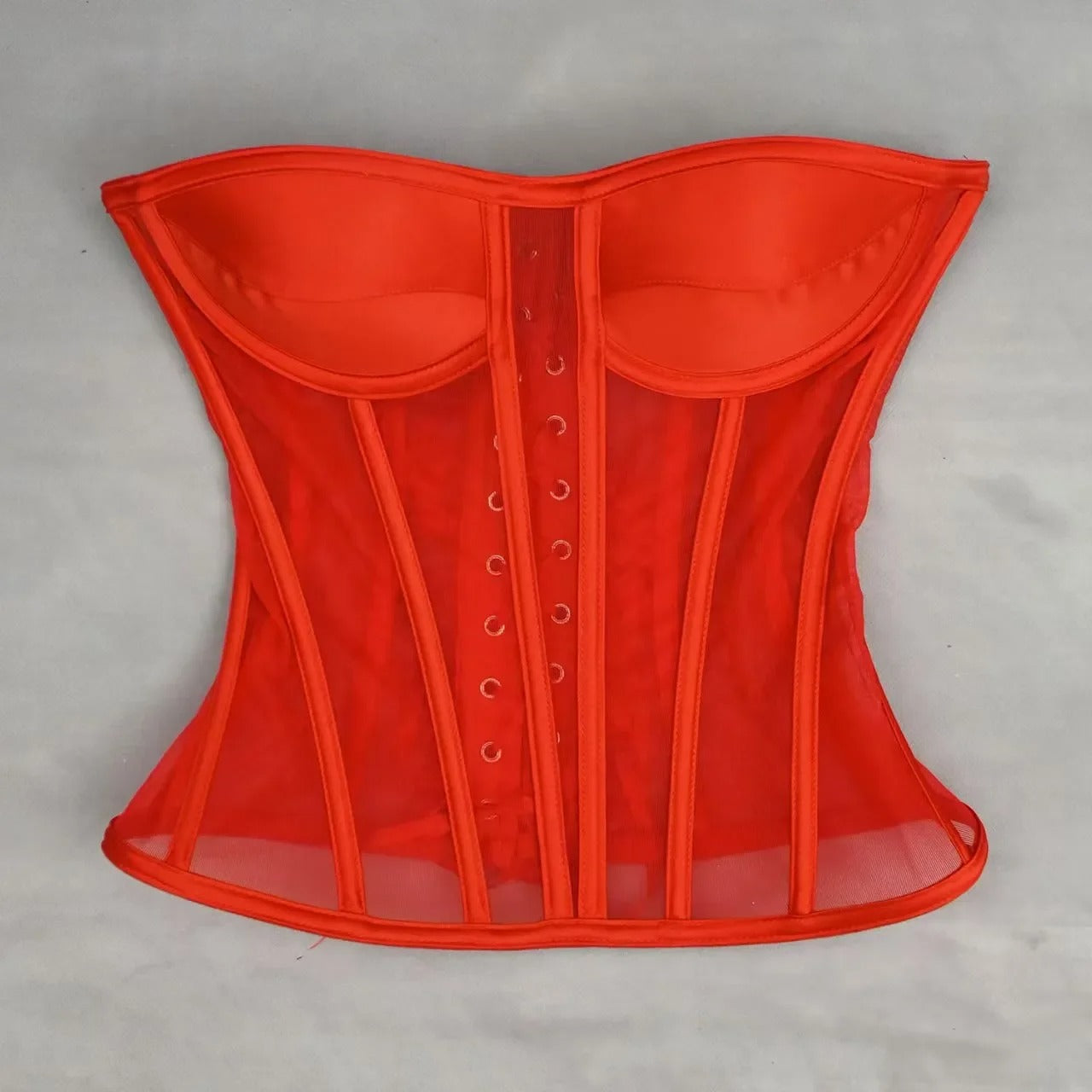 Slimm Waist Lace Up Boned Strapless Tube Tops