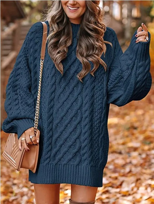 Cozy Women's Long Sleeve Cable Knit Sweater