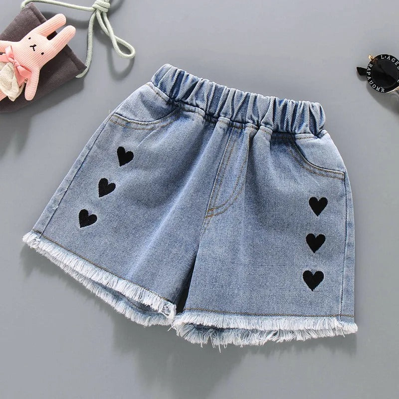 Fashion Clothing Casual Vintage Summer Baby Cute Hot sweet Fairy core Children's Clothing Streetwear Denim Kids Shorts for girls