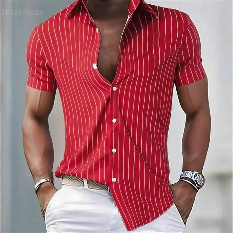 Lapel Button Fashion Hawaiian Shirt