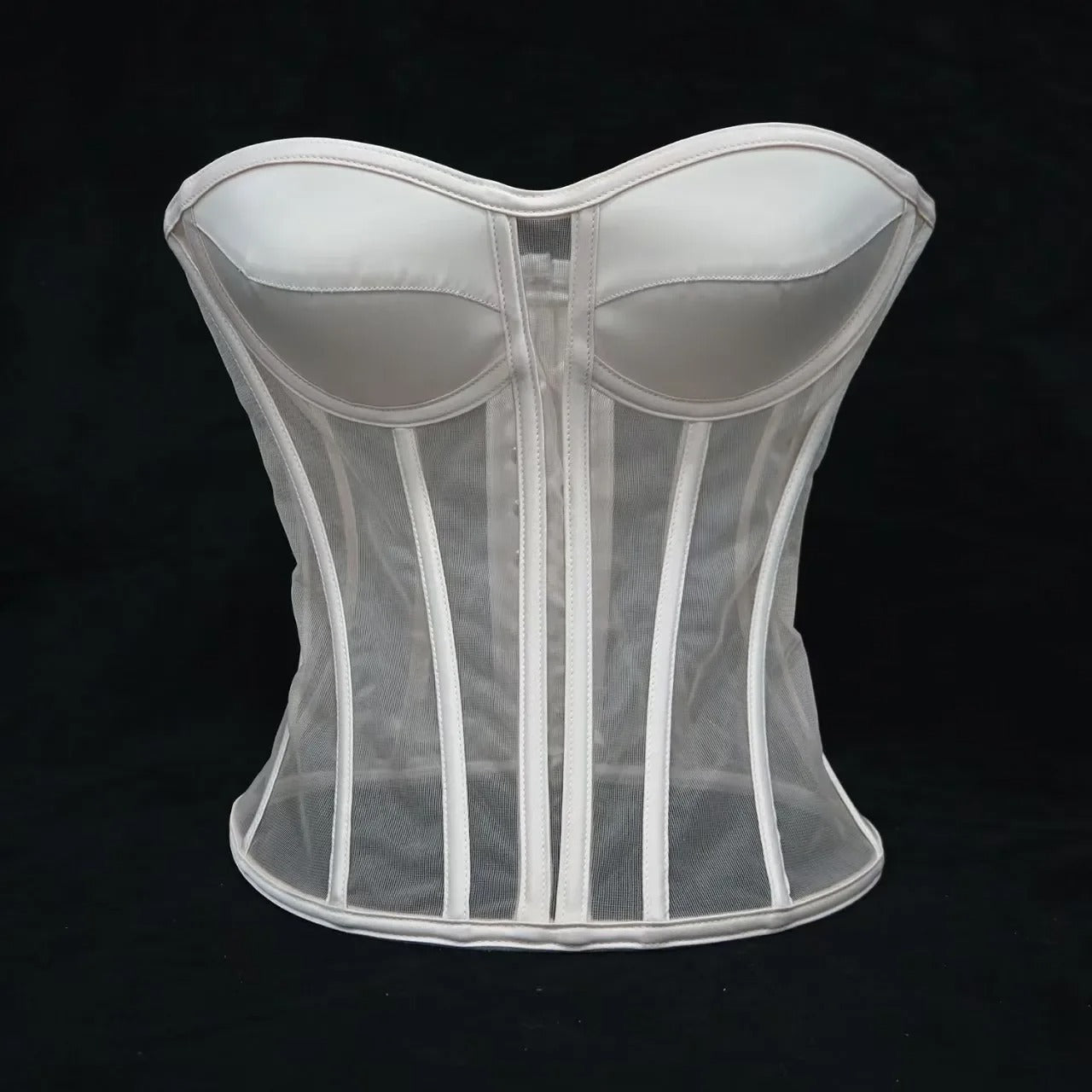 Slimm Waist Lace Up Boned Strapless Tube Tops