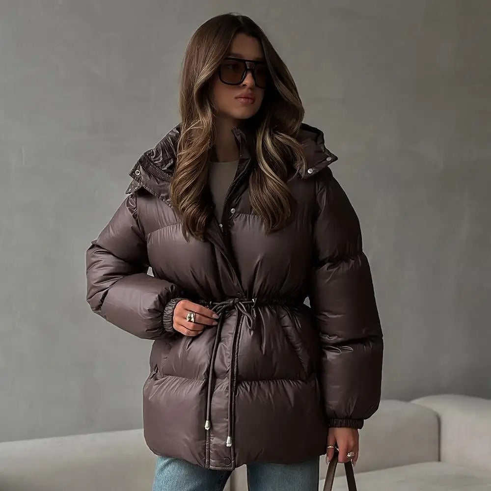 Warm Loose Pocket Short Jacket Winter Lady Commute Street Outwear
