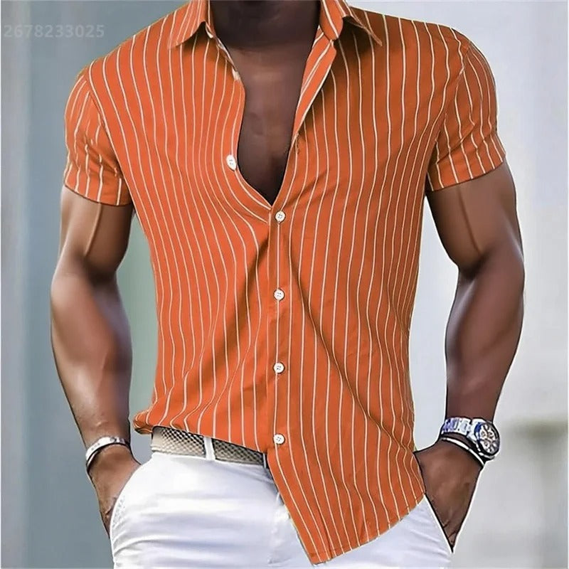 Lapel Button Fashion Hawaiian Shirt